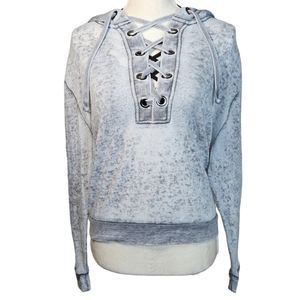 Vintage Havana - Lace Up- Hoodie- Pullover- Size Small- Grey